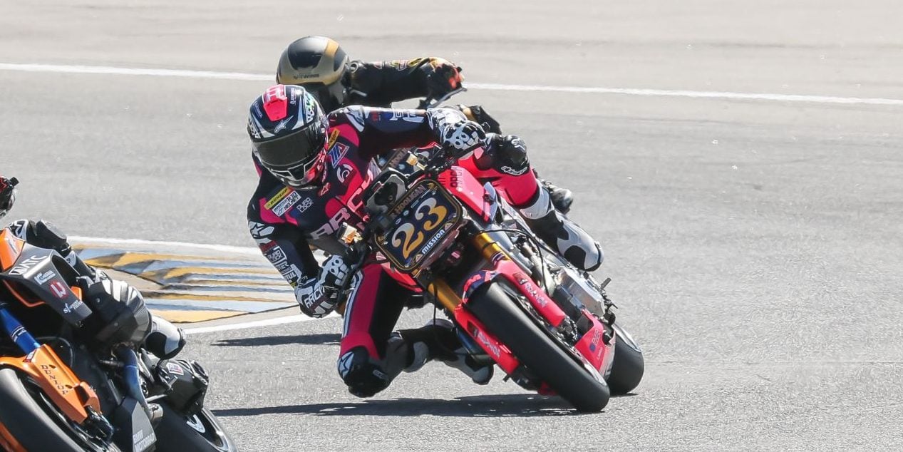 Corey Alexander aboard the ARCH Motorcycle Racing entry during MotoAmerica Mission Super Hooligan qualifying at Ridge Motorsports Park, photo by Brian J. Nelson